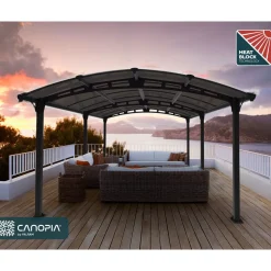 Paviljonki Palram-Canopia Tucson, 15.6m², 3.6x4.3m, harmaa