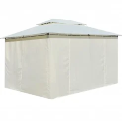 Paviljonki verhoilla 4x3m valkoinen