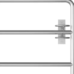 Peltoportti 5-tankoinen teräs (150-400)x90cm hopea
