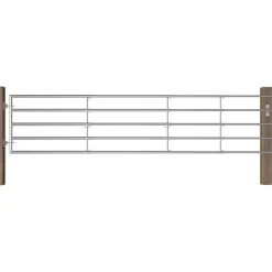 Peltoportti 5-tankoinen teräs (150-400)x90cm hopea