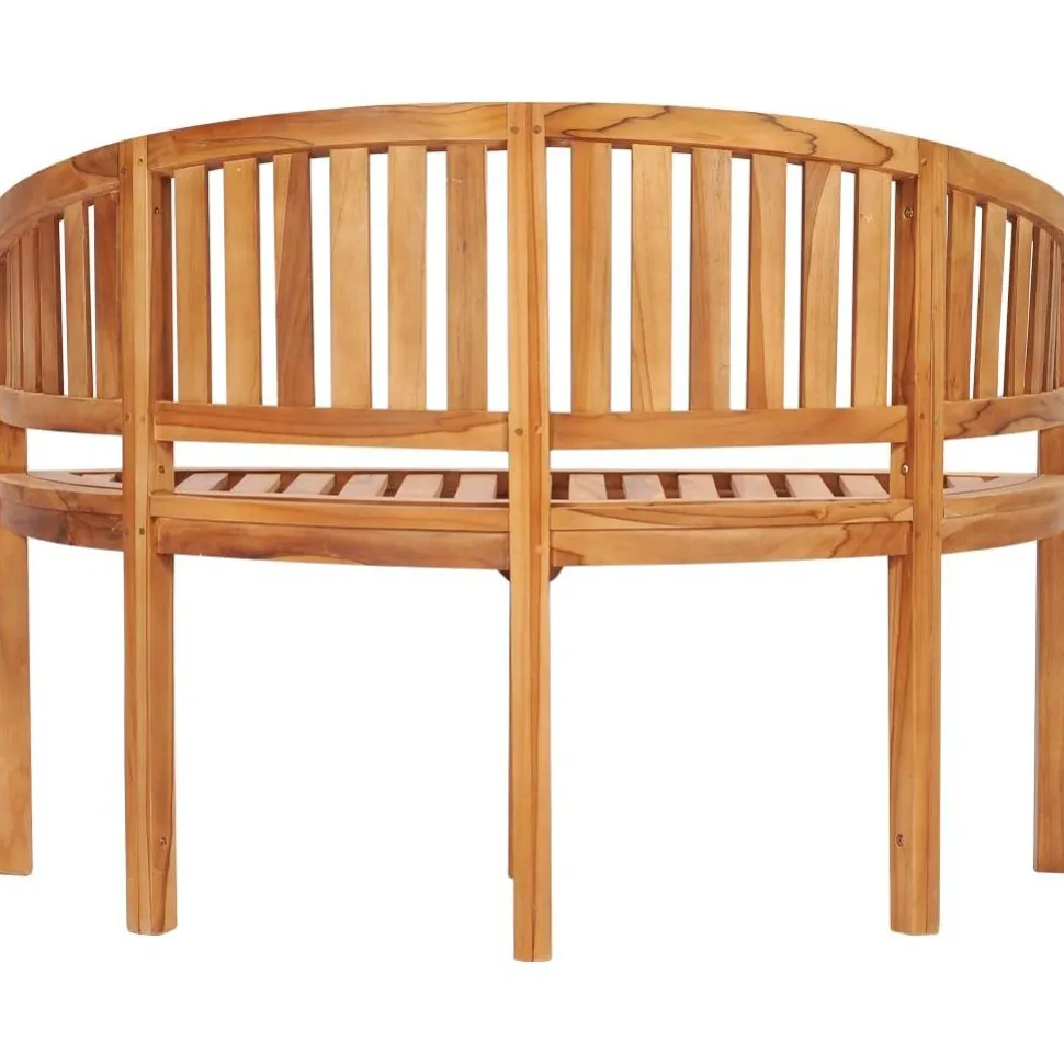 Penkki, banaanin muotoinen, 120 cm, täysi tiikki