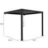 Pergola Home4You Mirador-111, 300x400cm, seinäasennus, tummanharmaa