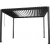 Pergola Home4You Mirador-111, 300x300cm, Textilene-kankaisilla sivuverhoilla, tummanharmaa