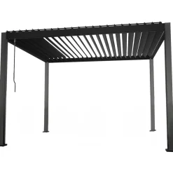Pergola Home4You Mirador-111, 300x400cm, verhoilla, tummanharmaa