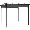 Pergola sisäänvedettävä katto antrasiitti 3x3 m teräs 180 g/m² (12226)