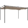 Pergola sisäänvedettävä katto taupe 395x292x230 cm