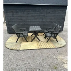 Pihaterassi, pyöreät kulmat, painekyllästetty mänty, vihreä, II-laatu, eri kokoja