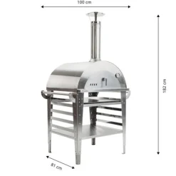 Pizzauuni GrillSymbol Pizzo Inox, jalustalla, 100x81x182cm