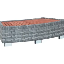 Porealtaan porras harmaa polyrottinki 92x45x25 cm