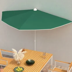 Puoliaurinkovarjo tangolla 180x90 cm vihreä