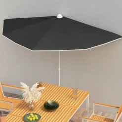 Puoliaurinkovarjo tangolla 180x90 cm musta