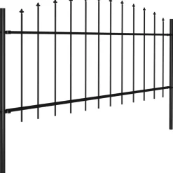Puutarha-aita keihäskärjillä teräs (0.5-0.75)x3.4m musta