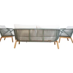 Puutarhakalustesetti Home4You TUXEDO pöytä, sohva ja 2 tuolia, vihreä