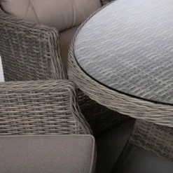 Puutarhakalustesetti Home4You TRENTO pöytä ja 6 tuolia, harmaa