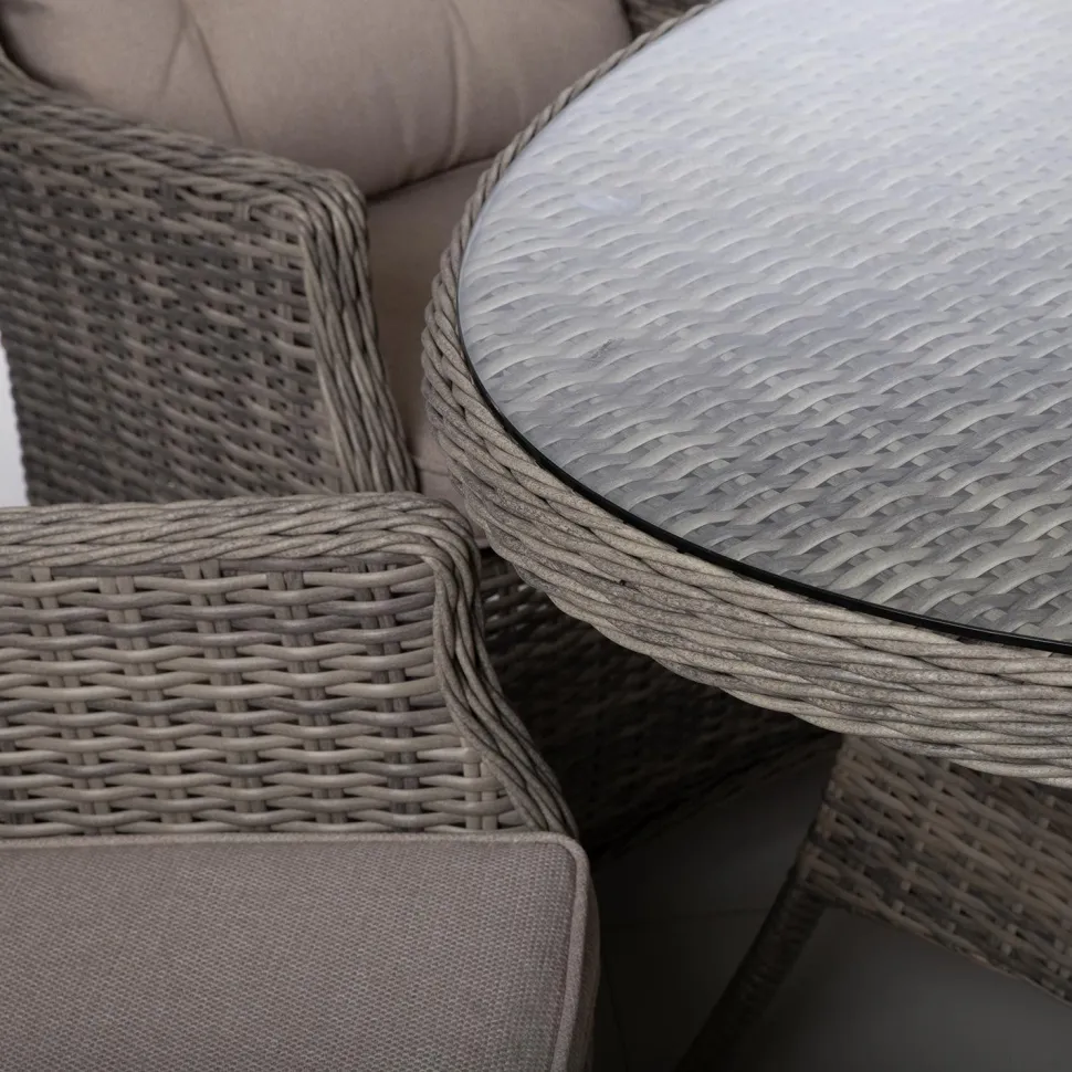 Puutarhakalustesetti Home4You TRENTO pöytä ja 6 tuolia, harmaa
