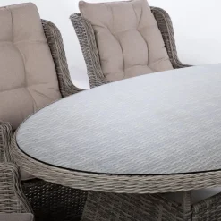 Puutarhakalustesetti Home4You TRENTO pöytä ja 6 tuolia, harmaa