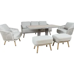 Puutarhakalustesetti Home4You MALISE 6-osainen, beige