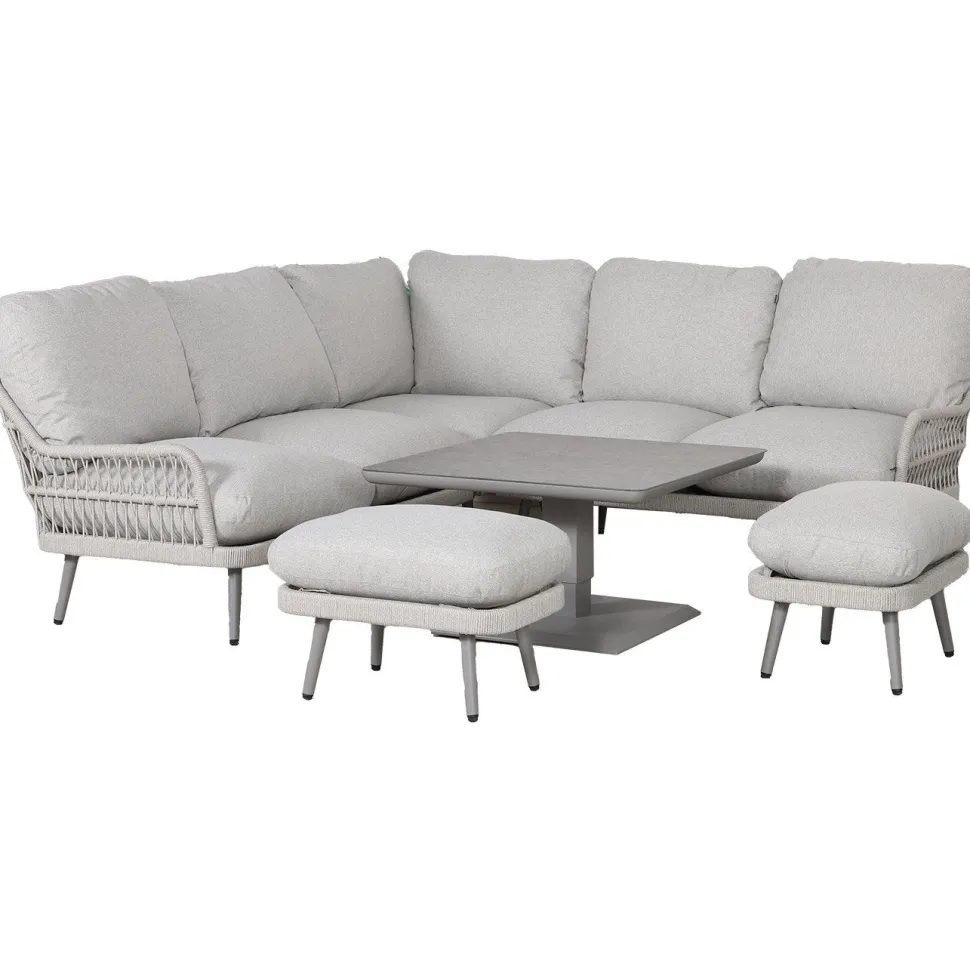 Puutarhakalustesetti Home4You MARENDA 4-osainen, harmaa/beige