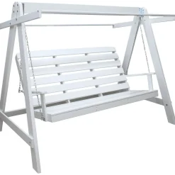 Puutarhakeinu katoksella Baltic Garden Pelle 165cm valkoinen/sininen