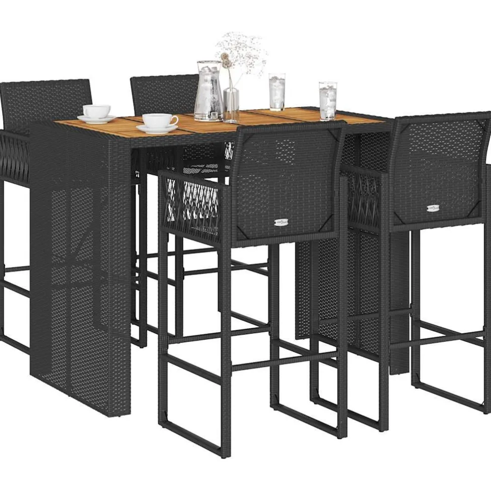 Puutarhan bistrosarja 3-osainen ilman tyynyjä Harmaa akaasia (28887)