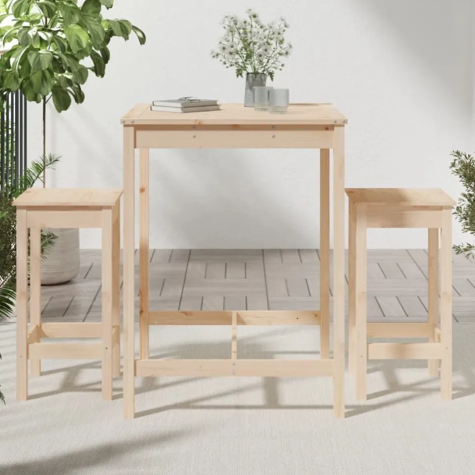 Puutarhan bistrosarja 3-osainen valkoinen täysi mänty (54726)