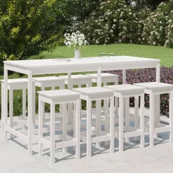 Puutarhan bistrosarja 9-osainen valkoinen täysi mänty (54766)