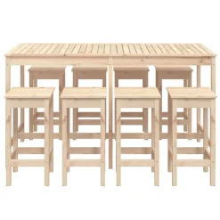 Puutarhan bistrosarja 9-osainen valkoinen täysi mänty (54766)