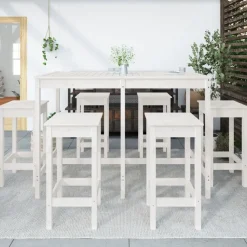 Puutarhan bistrosarja 7-osainen valkoinen täysi mänty (54756)