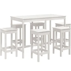 Puutarhan bistrosarja 7-osainen valkoinen täysi mänty (54756)