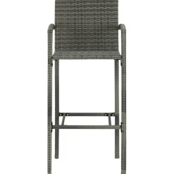 Puutarhan bistrosarja 3-osainen polyrottinki harmaa (64838)