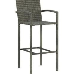 Puutarhan bistrosarja 3-osainen polyrottinki harmaa (64838)
