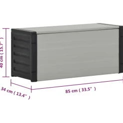 Puutarhan roskakori harmaa 85x34x40 cm