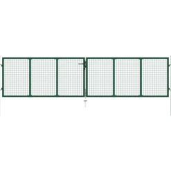 Puutarhan verkkoportti teräs 400x100cm vihreä