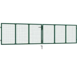 Puutarhan verkkoportti teräs 400x100cm vihreä