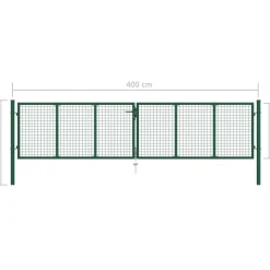 Puutarhan verkkoportti teräs 400x125cm vihreä