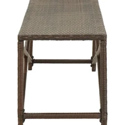Puutarhapenkki 120 cm polyrottinki ruskea