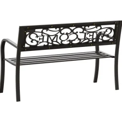 Puutarhapenkki 125 cm teräs musta