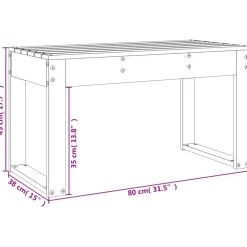 Puutarhapenkki musta 80x38x45 cm, mänty