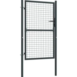 Puutarhaportti galvanoitu teräsverkko 100x225cm harmaa