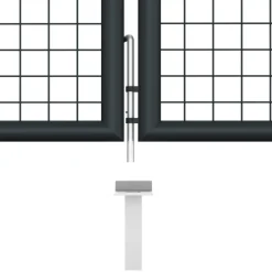 Puutarhaportti galvanoitu teräsverkko 400x125cm harmaa