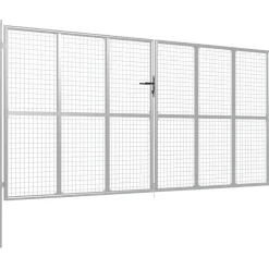 Puutarhaportti galvanoitu teräs 415x225cm hopea