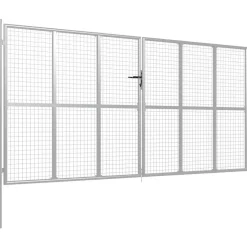 Puutarhaportti galvanoitu teräs 415x250cm hopea