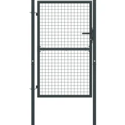 Puutarhaportti galvanoitu teräsverkko 100x200cm harmaa