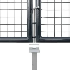 Puutarhaportti galvanoitu teräsverkko 400x175cm harmaa
