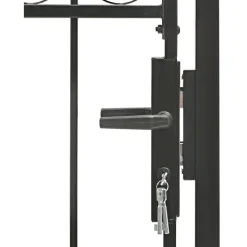 Puutarhaportti kaareva teräs 100x250cm musta