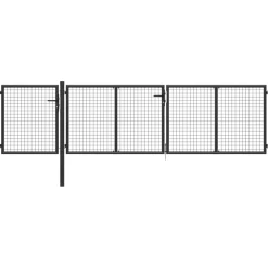 Puutarhaportti käyntiovella teräs 400x75cm antrasiitti