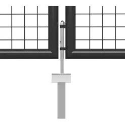 Puutarhaportti käyntiovella teräs 400x100cm antrasiitti