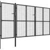 Puutarhaportti käyntiovella teräs 400x150cm antrasiitti