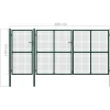 Puutarhaportti käyntiovella teräs 400x150cm vihreä