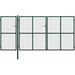 Puutarhaportti käyntiovella teräs 400x150cm vihreä